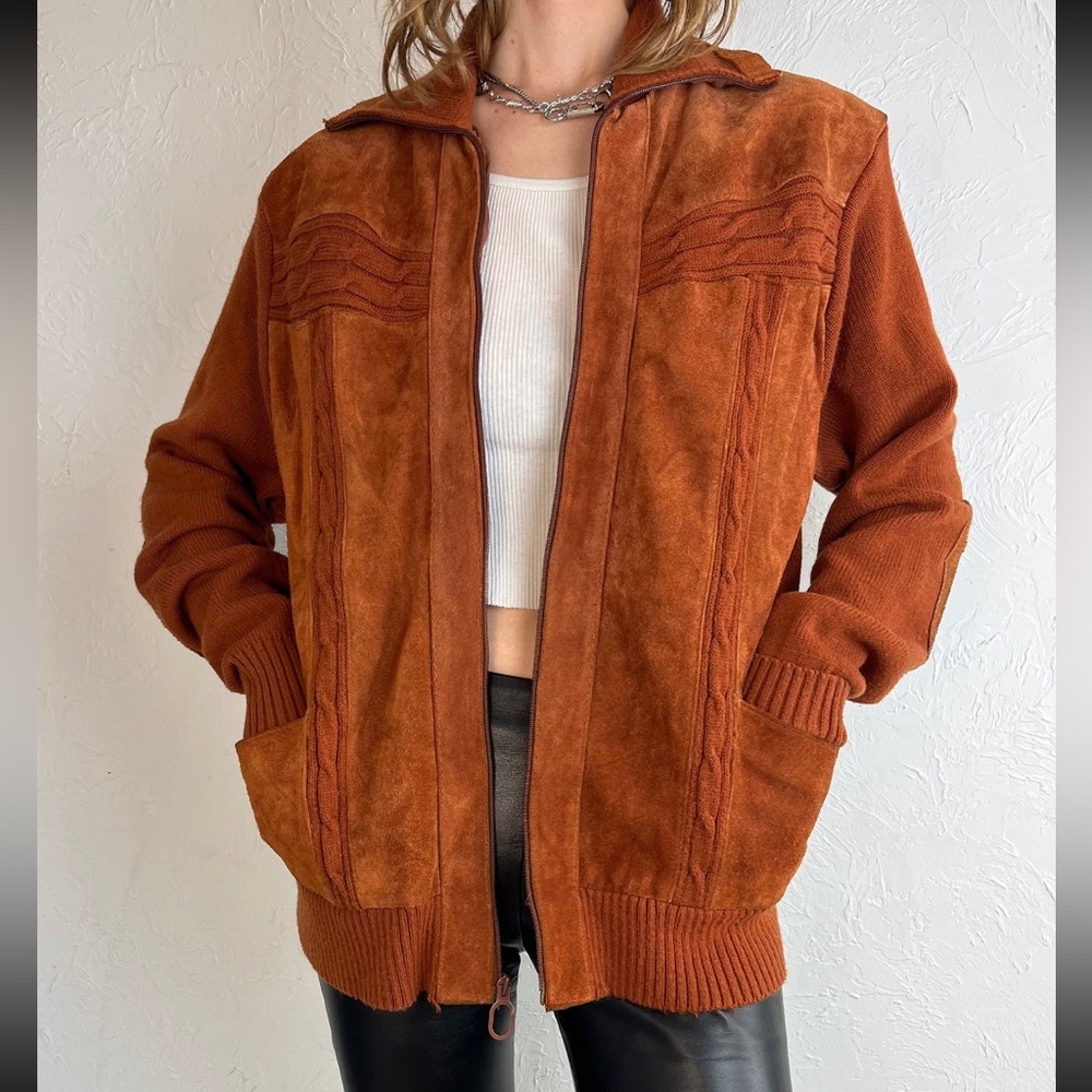 Vintage Brewster Orange Suede Jacket - Large